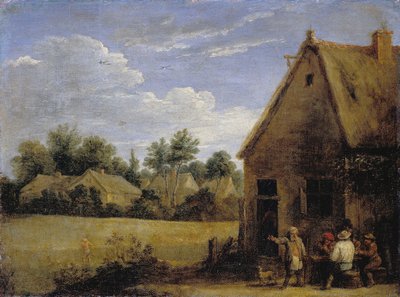 Cottage with Peasants playing Cards by David Teniers the Younger